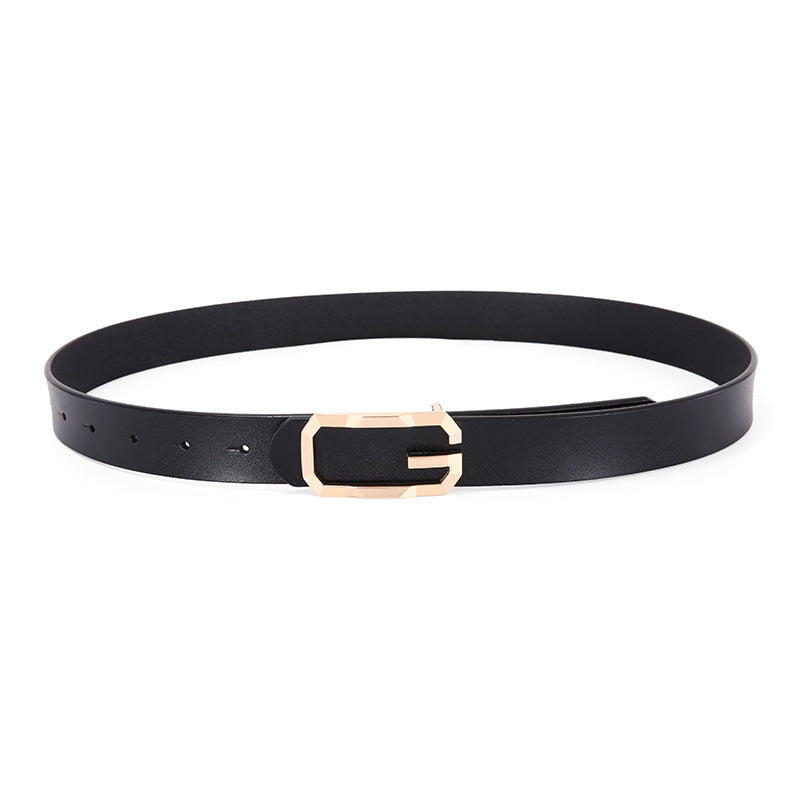 Cinto Feminino em Couro Genuíno com Fivela Oval Lisa