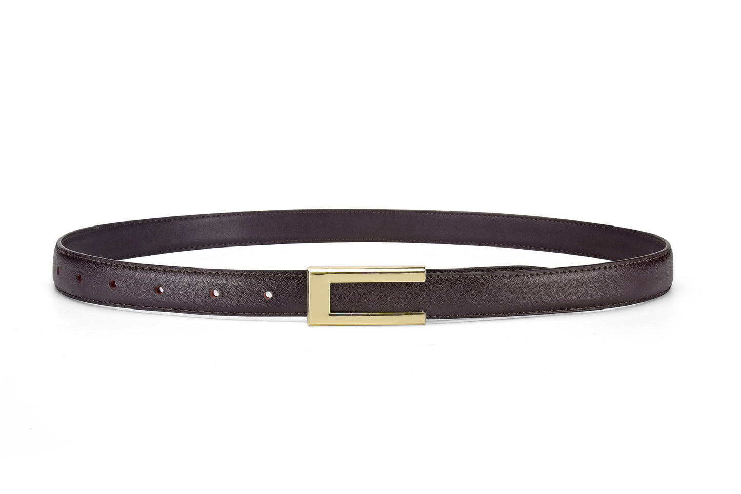 Cinto Feminino Fino em Couro Genuíno Estilo Retrô