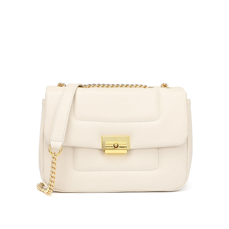 Bolsa Feminina Transversal em Couro – Design Retrô com Tampa Elegante