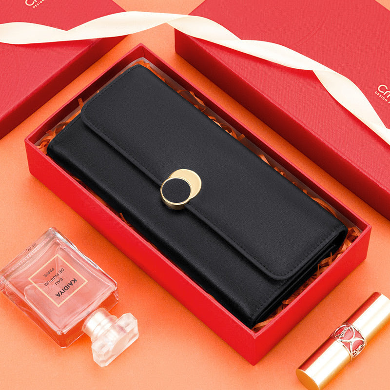 Carteira Feminina Longa em Couro – Grande Capacidade e Elegância