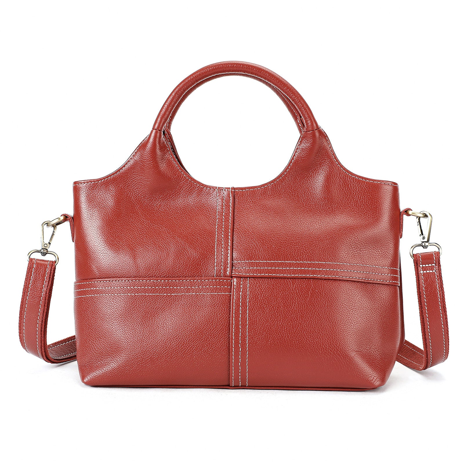 Bolsa Tiracolo Feminina em Couro Genuíno com Costura Artesanal