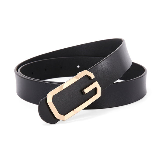 Cinto Feminino em Couro Genuíno com Fivela Oval Lisa