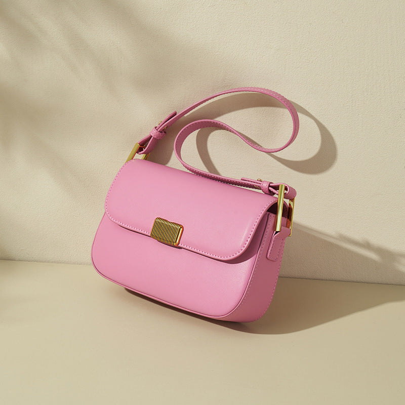 Bolsa Transversal Feminina em Couro com Alça de Ombro