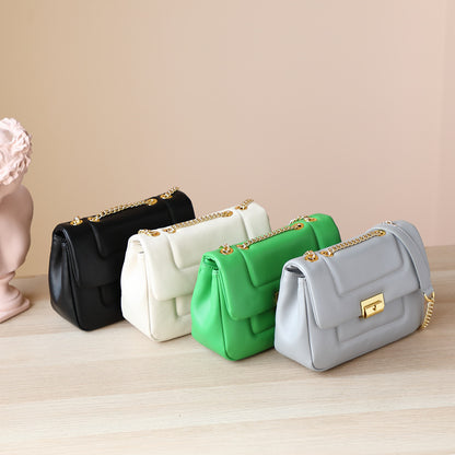 Bolsa Feminina Transversal em Couro – Design Retrô com Tampa Elegante