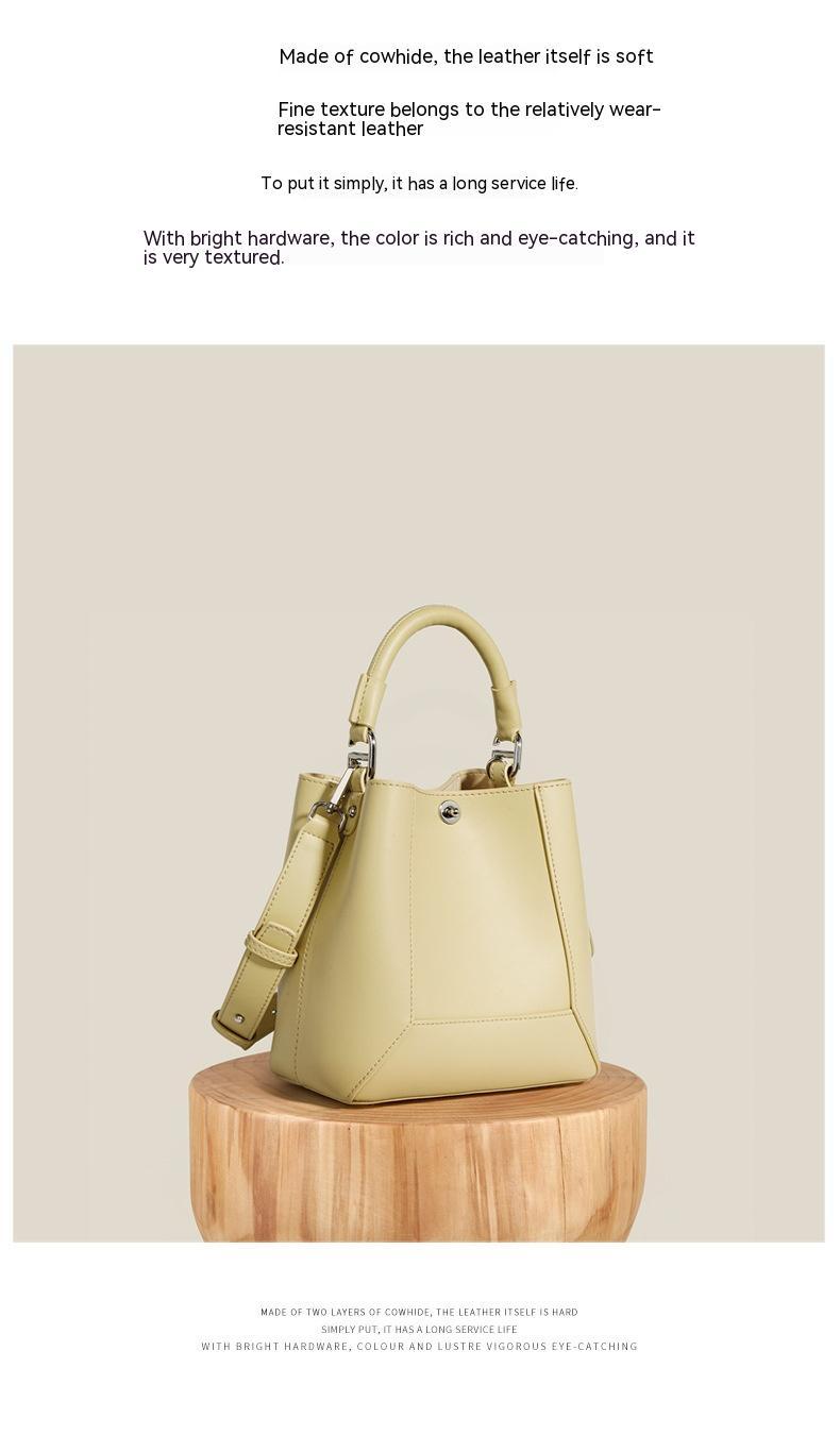 Bolsa Bucket em Couro Genuíno com Design Contemporâneo