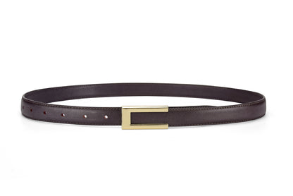 Cinto Feminino Fino em Couro Genuíno Estilo Retrô