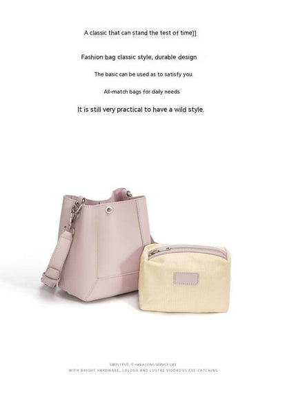 Bolsa Bucket em Couro Genuíno com Design Contemporâneo