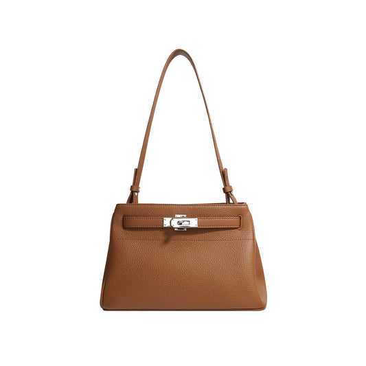 Bolsa Feminina em Couro com Fecho Vintage – Design Underarm & Crossbody