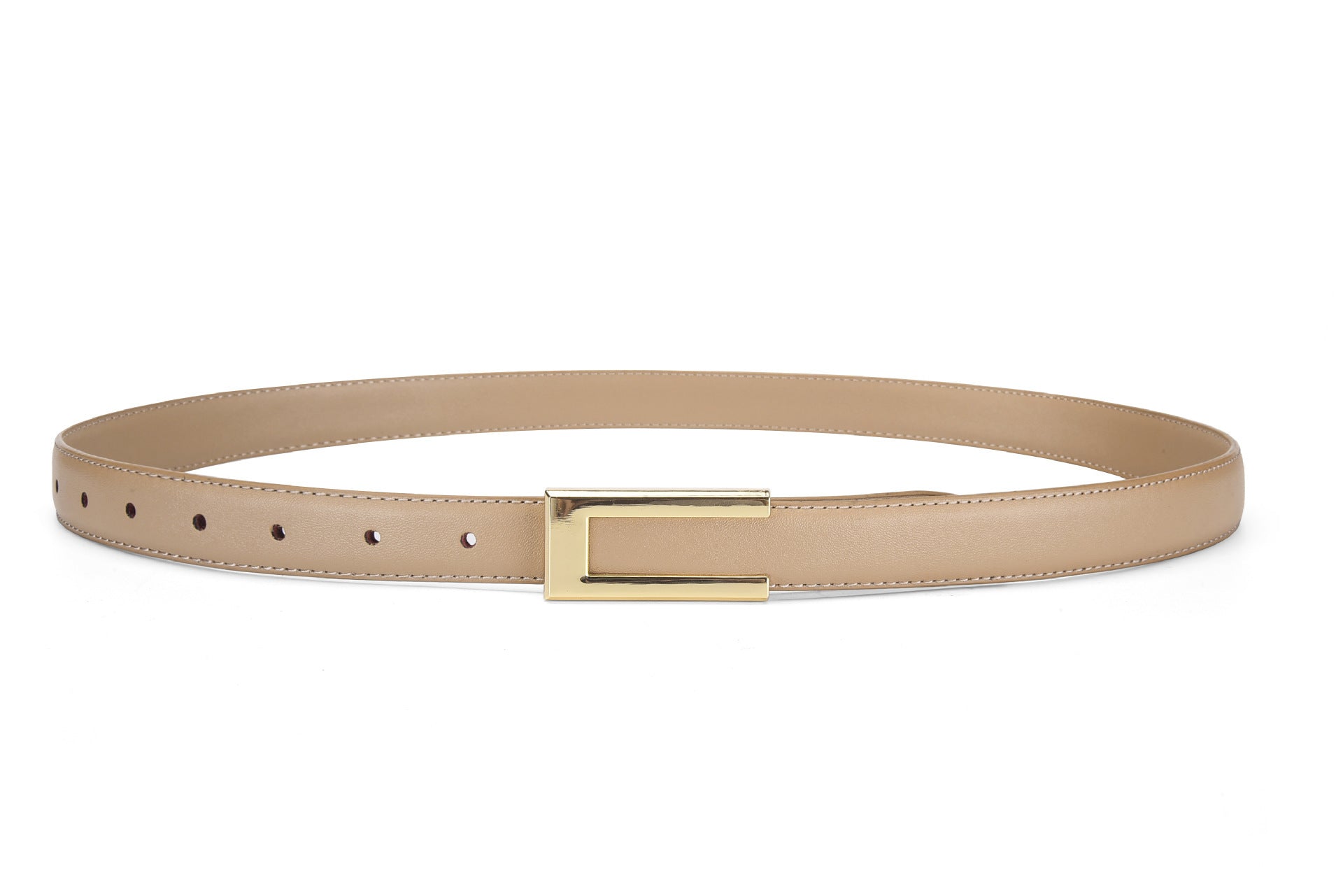 Cinto Feminino Fino em Couro Genuíno Estilo Retrô