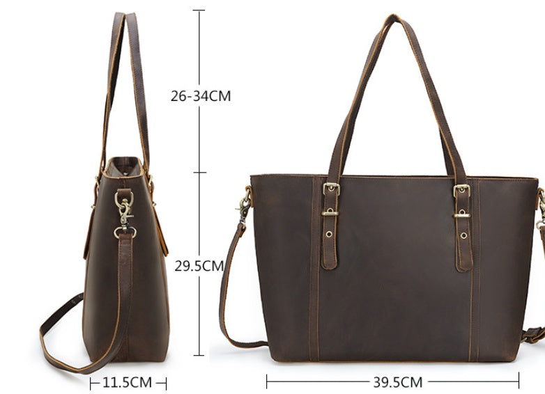 Bolsa Tote Feminina Estilo Vintage em Couro