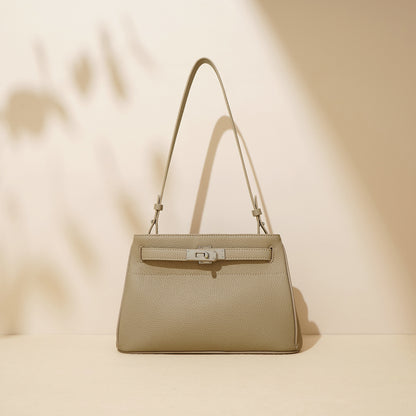 Bolsa Feminina em Couro com Fecho Vintage – Design Underarm & Crossbody