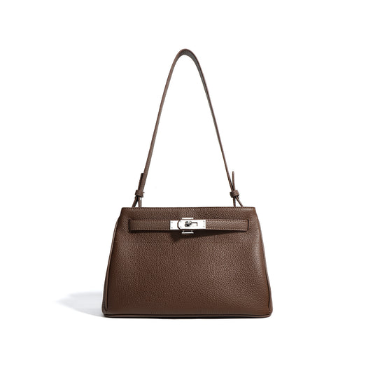 Bolsa Feminina em Couro com Fecho Vintage – Design Underarm & Crossbody