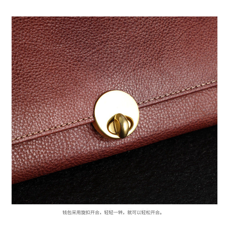 Carteira Feminina Longa em Couro com Fecho Clássico