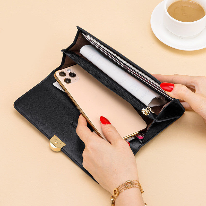 Carteira Feminina Longa em Couro – Grande Capacidade e Elegância